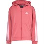 adidas Junior 3-Stripes Full Zip Hoddie Hazard Rose/White