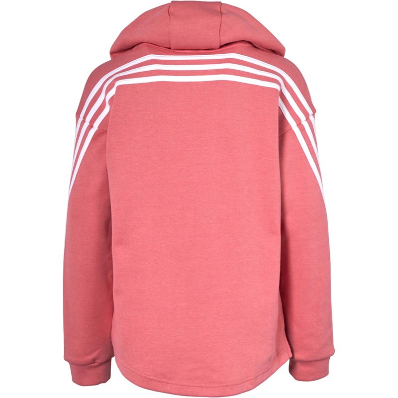 adidas Junior 3-Stripes Full Zip Hoddie Hazard Rose/White