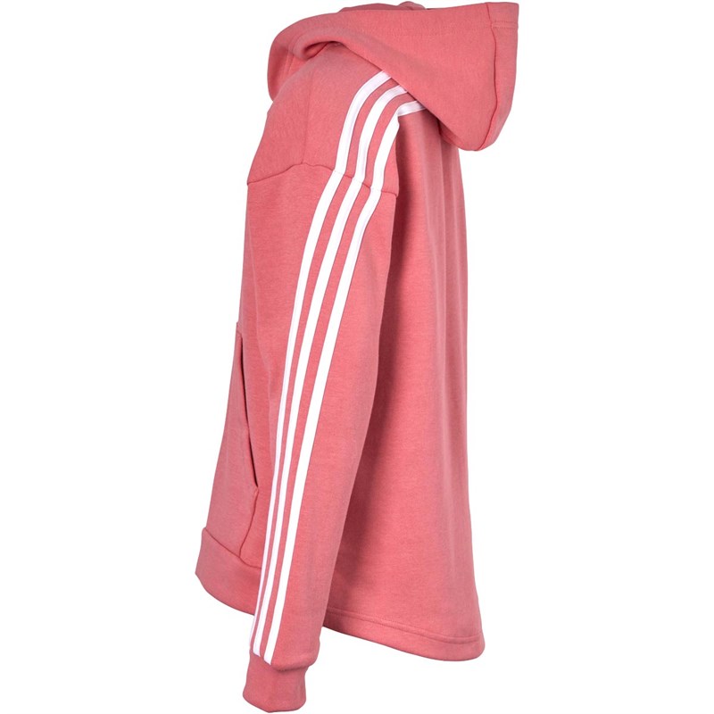 adidas Junior 3-Stripes Full Zip Hoddie Hazard Rose/White