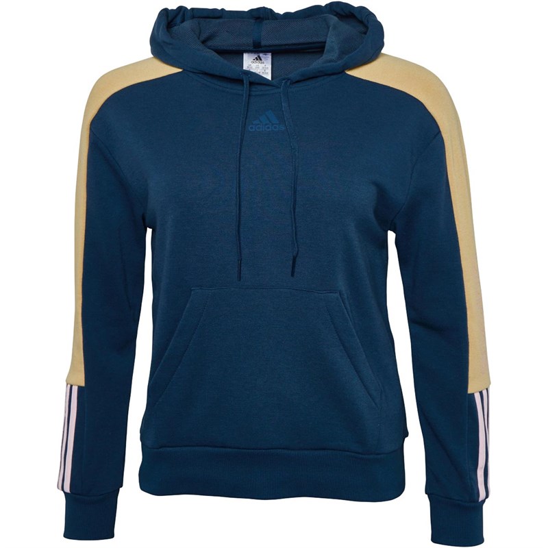 Buy adidas Womens Essentials Logo Colourblock Hoodie Crew Navy