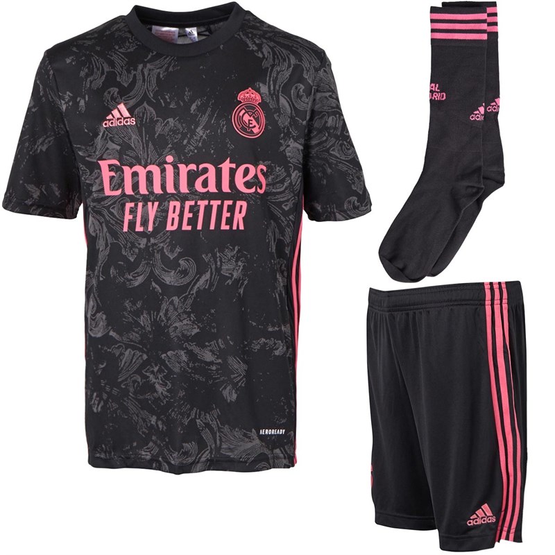 adidas Junior RMCF REAL MADRID Third Kit Fodboldtrøjer Sort