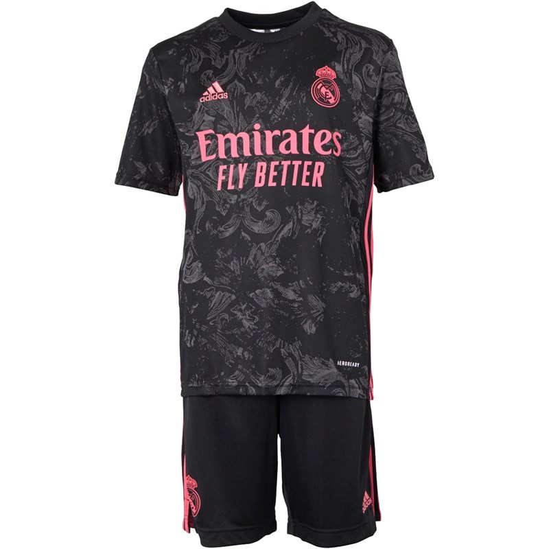 adidas Junior RMCF REAL MADRID Third Kit Fodboldtrøjer Sort