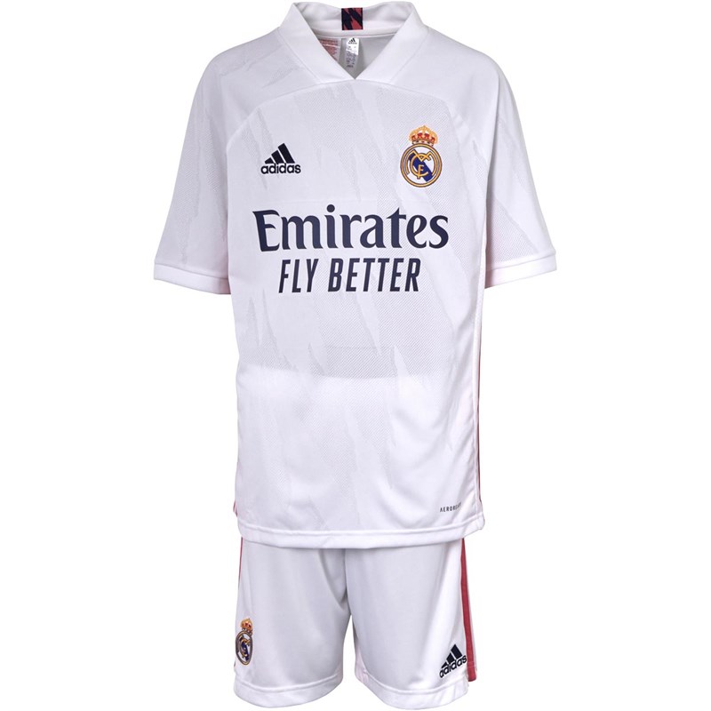 adidas Junior RMCF Real Madrid Home Kit White