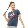 adidas T-Shirts Tropical Graphic Femme Bleu