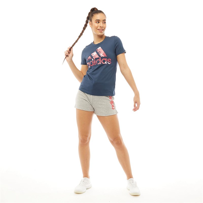 adidas T-Shirts Tropical Graphic Femme Bleu