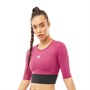 adidas Womens Fitted AEROREADY Sport Crop Top Wild Pink/White