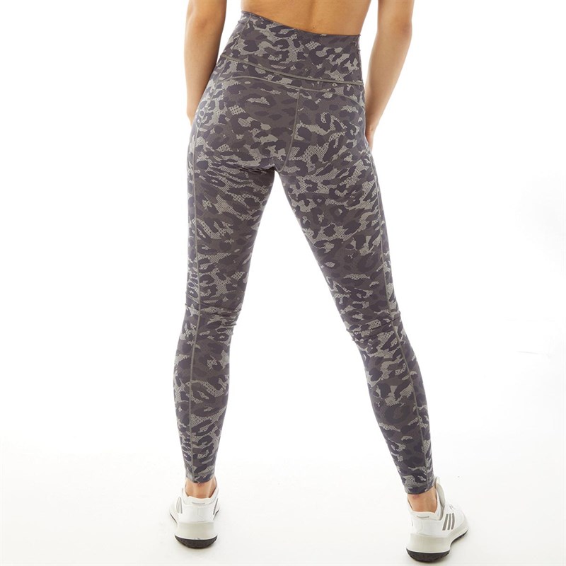 adidas Womens Believe This Graphic Long Tights Leggings Grey Three/Print