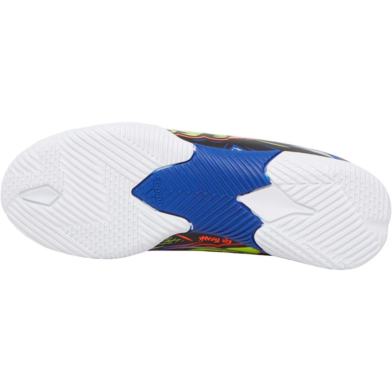 adidas Kids Nemeziz Messi 19.3 IN Indoor Football Boots Royal Blue/Silver Metallic/Solar Yellow