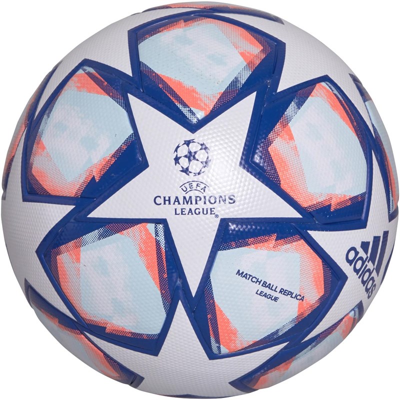 adidas Mens UCL Champions League Final 20 Match Football (FIFA Quality certified) White/Royal Blue/Signal Coral/Sky Tint