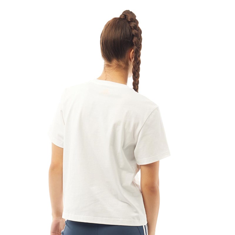 adidas Womens Fav BI XS T-Shirt White/Pink Tint