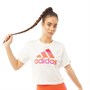 adidas Womens Farm Rio Tie-dye-inspired Graphic Cropped T-Shirt White/Bold Red