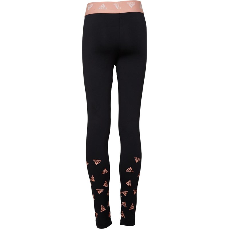 adidas Junior Girls Aeroready Up2Move Leggings Black/Ambient Blush