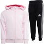 adidas Childrens Graphic Hoodie Tracksuit Clear Pink/Black