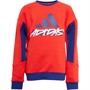 adidas Childrens Fleece Crewneck Sweatshirt Vivid Red