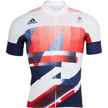 adidas Mens Team GB Cycling Jersey White/Vivid Red/Night Indigo
