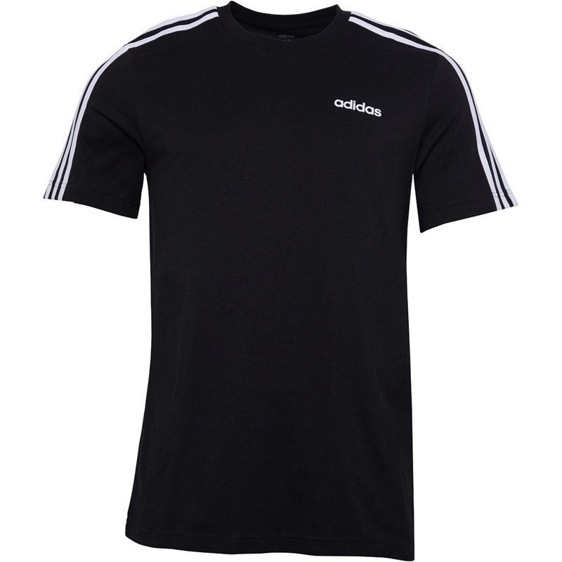 Buy Adidas Mens Essentials 3 Stripes T Shirt Blackwhite 6785