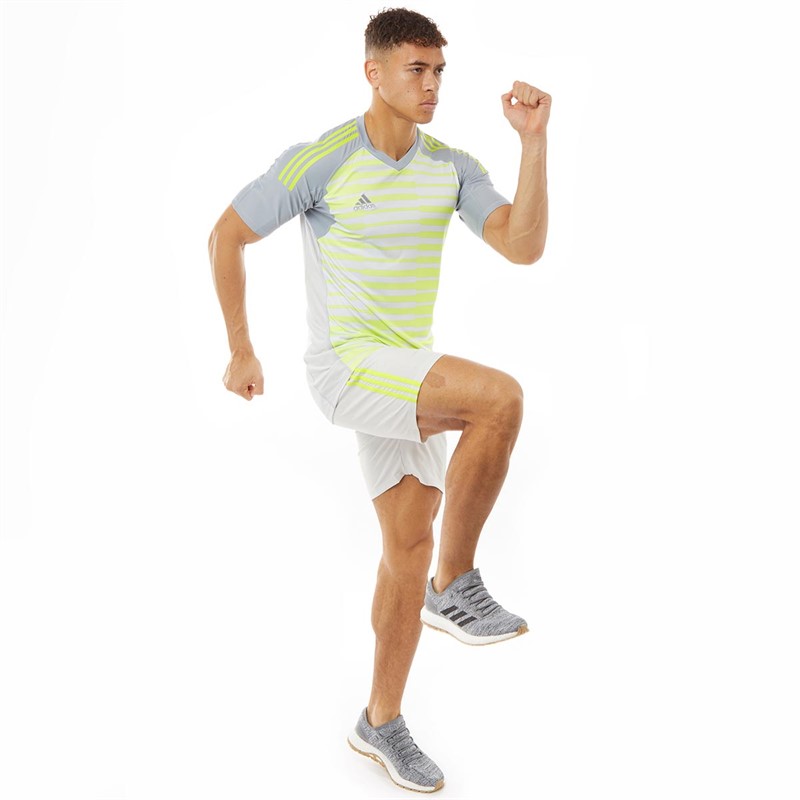 adidas Mens Adipro Goalkeeper Jersey Light Grey/Grey One/Semi-Solar Yellow