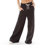 adidas Womens Studio Lounge Wide Fleece Sweat Pants Black