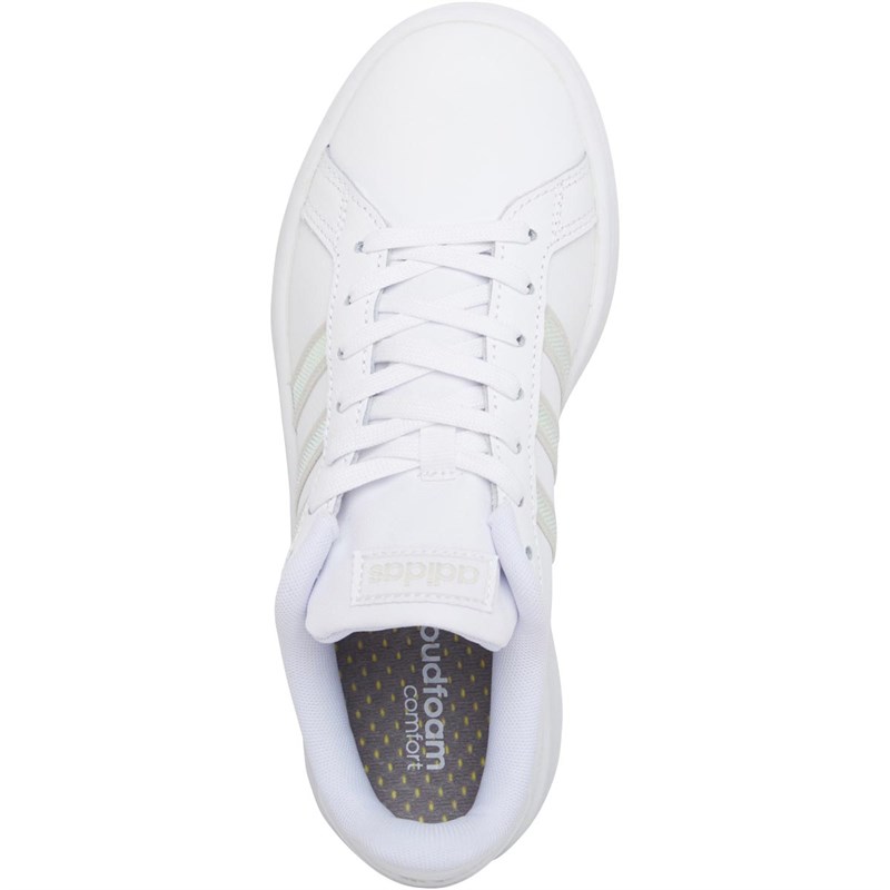 adidas Womens Grand Court Trainers Footwear White/Aluminium/Aluminium