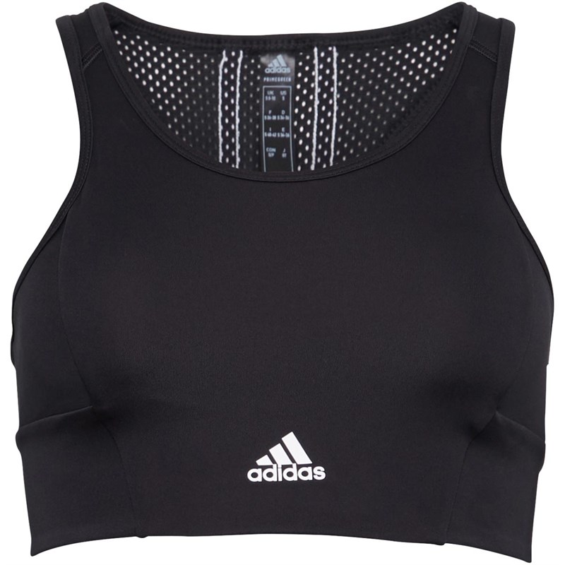 adidas Womens Designed To Move Aeroready 3-stripes Padded Sports Bra Black/White