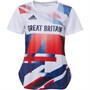 adidas Womens Team GB Heat.Rdy T-shirt White/Vivid Red/Night Indigo