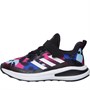 adidas Childrens Fortarun Elastic Lace Trainers Core Black/Footwear White/Violet Tone