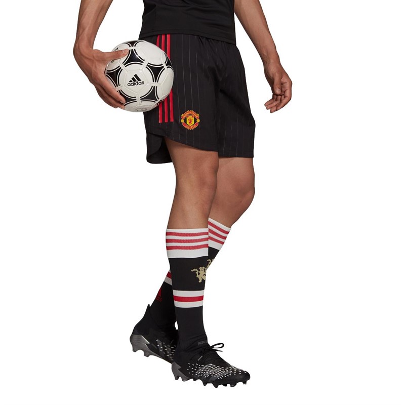 adidas Mens MUFC Manchester United Authentic Home Shorts Black