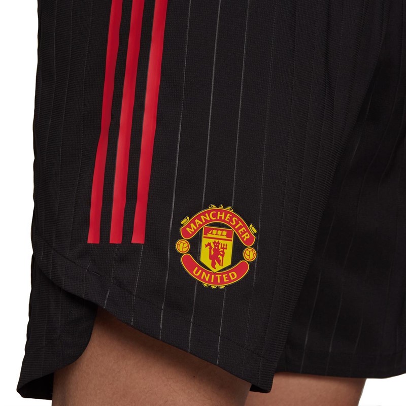 adidas Mens MUFC Manchester United Authentic Home Shorts Black