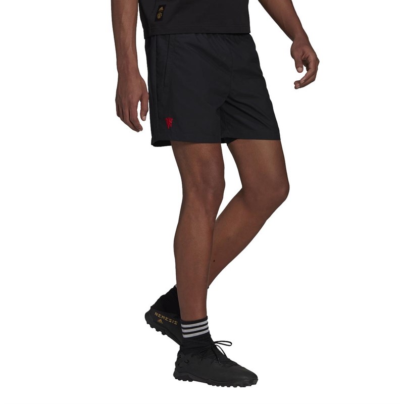 adidas Mens MUFC Manchester United Shorts Black