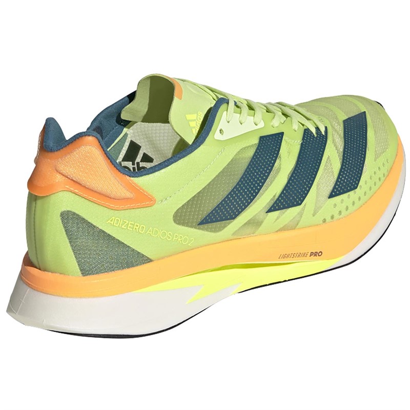 adidas Mens Adizero Adios Pro 2.0 Lightweight Neutral Running Shoes Pulse Lime/Real Teal/Flash Orange