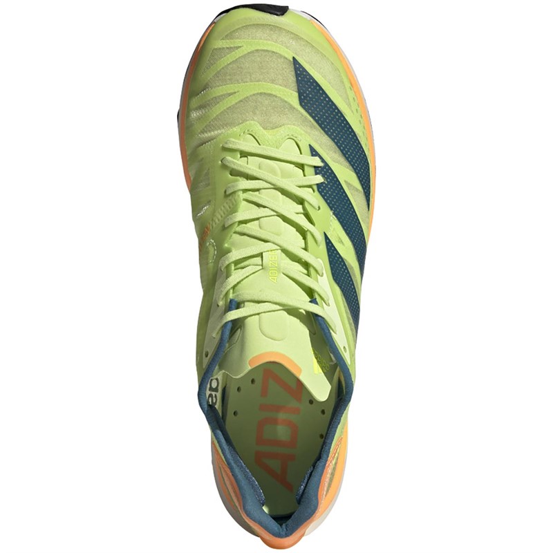 adidas Mens Adizero Adios Pro 2.0 Lightweight Neutral Running Shoes Pulse Lime/Real Teal/Flash Orange