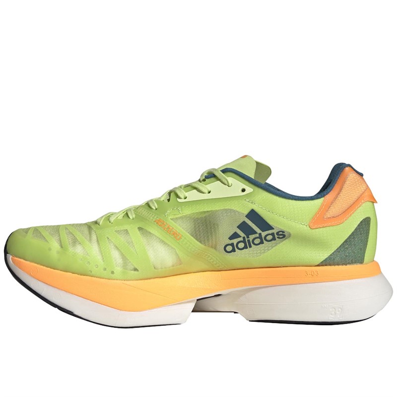 adidas Mens Adizero Adios Pro 2.0 Lightweight Neutral Running Shoes Pulse Lime/Real Teal/Flash Orange
