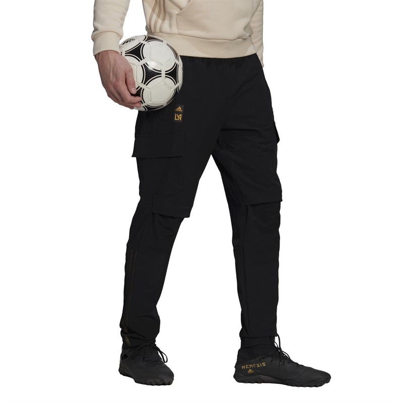 adidas Mens Los Angeles FC Travel Tracksuit Bottoms Black