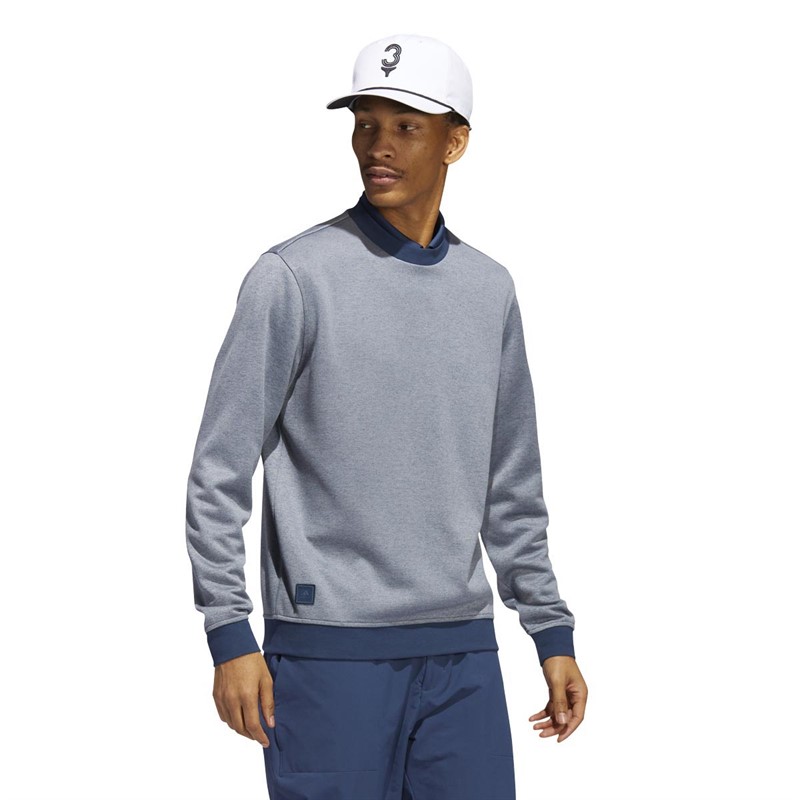 adidas Mens Go-To Crewneck Sweatshirt Crew Navy/Grey Three