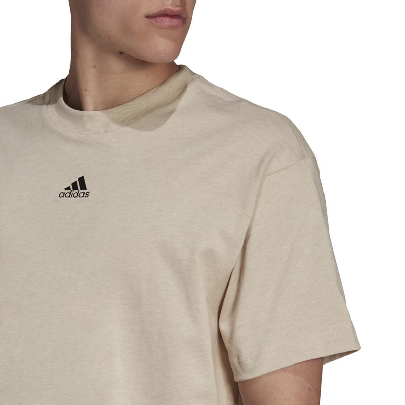 adidas Mens Botanically Dyed T-Shirt Botanic Beige Melange