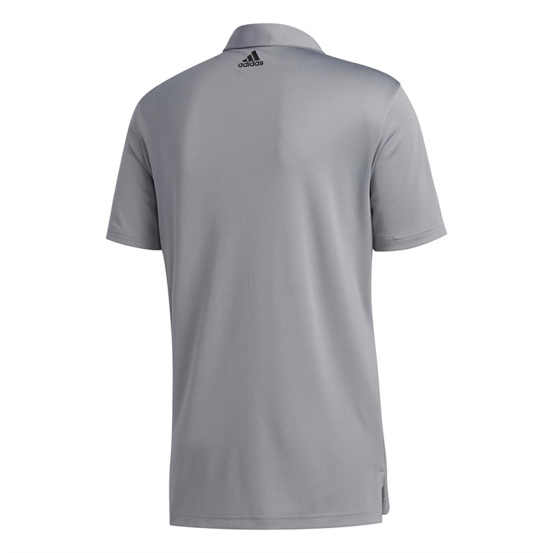 adidas Mens 3-stripe Basic Golf Polo Shirt Grey Three/Black