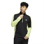 adidas Mens Colorblock Quarter-Zip Sweatshirt Black/Pulse Lime
