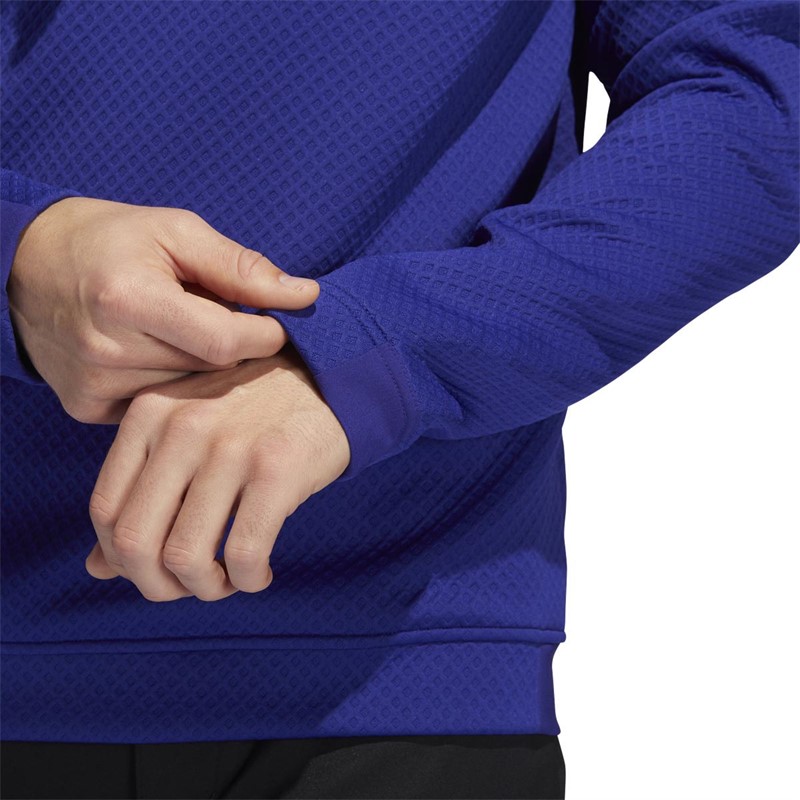 adidas Mens Primegreen Water-Resistant 1/4 Zip Golf Sweatshirt Legacy Indigo