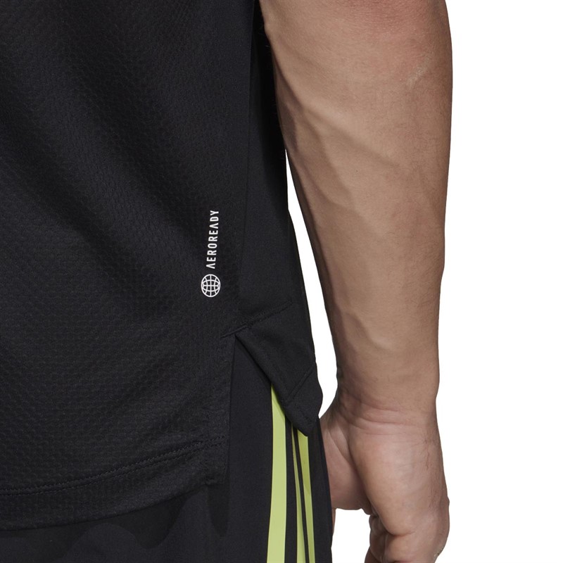 adidas Mens Train Icon Training T-shirt Black/Pulse Lime