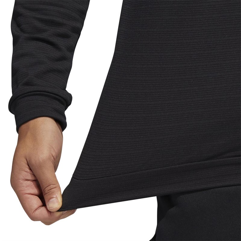 adidas Mens Thermal Primegreen Long Sleeve Golf Polo Black