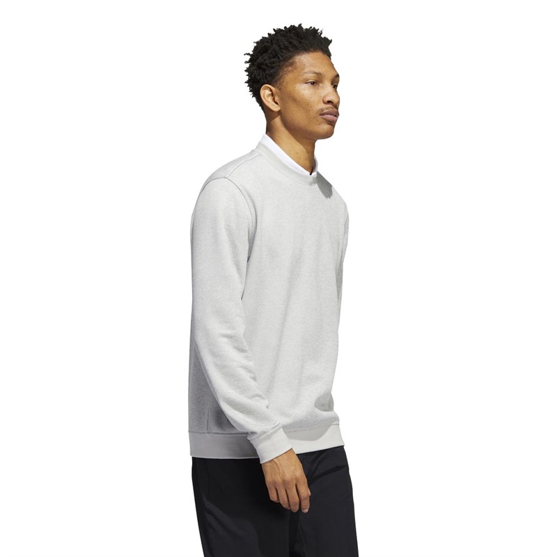 adidas Mens Go-To Crewneck Sweatshirt Grey Two/White