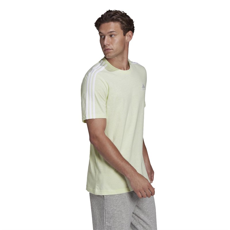 adidas Herren Essentials 3-Stripes T-Shirts Grün