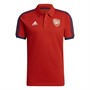 adidas Mens AFC Arsenal 3-stripes Polo Shirt Scarlett