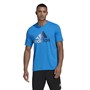 adidas Mens Aeroready Designed To Move Sport Logo T-Shirt Blue Rush
