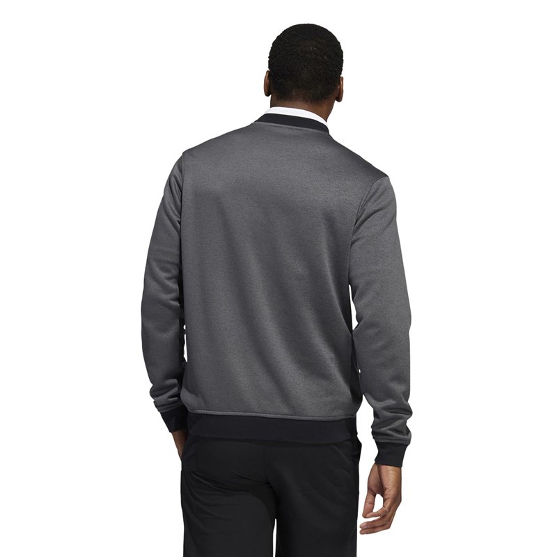 adidas Mens Go-To Crewneck Sweatshirt Black/Grey Six