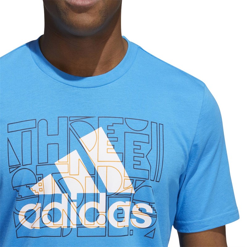 Buy adidas Mens Badge Of Sport Graphic TShirt Bright Blue