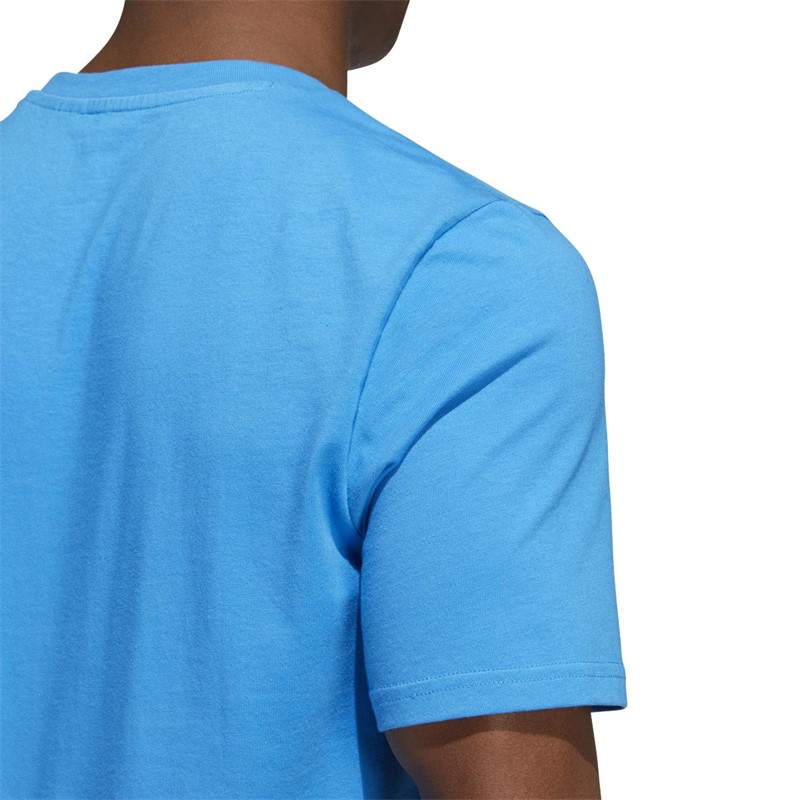 Adidas Mens Badge Of Sport Logo T Shirt Blue Size Small main image 1
