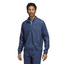 adidas Mens Debossed 1/4 Zip Sweatshirt Crew Navy