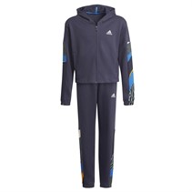 adidas Junior Boys Wildshape Print Cotton Tracksuit Shadow Navy/Wonder White/Bright Blue