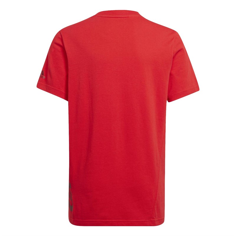 adidas Junior Logo T-Shirt Vivid Red/Shadow Red